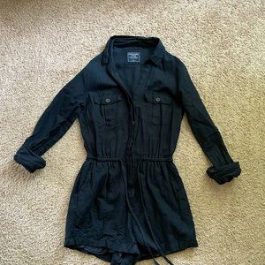 Black long sleeve romper